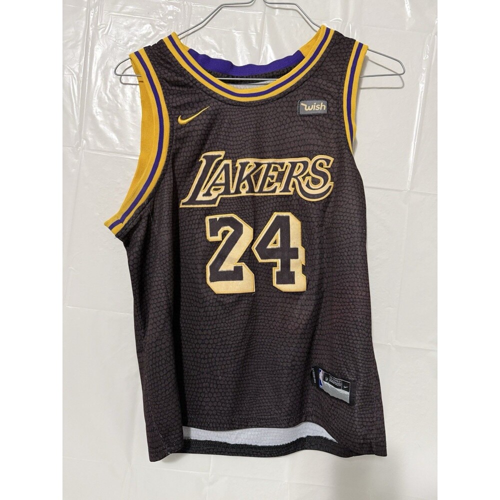 Nike Kobe Bryant #24 Lakers Black Mamba City Edition Swingman Jersey Youth M